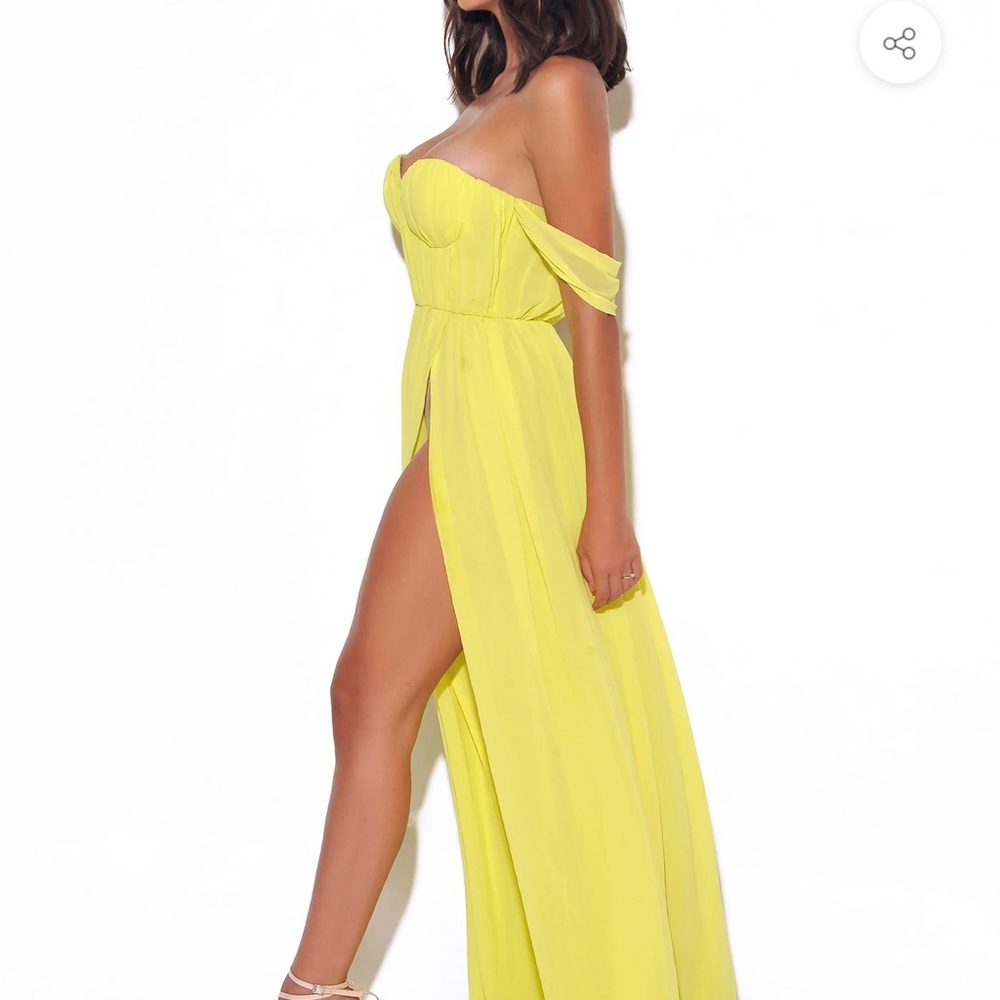 Hot Yellow Chiffon Dress